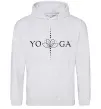Женская толстовка (худи) Yoga lotus flower Серый меланж фото