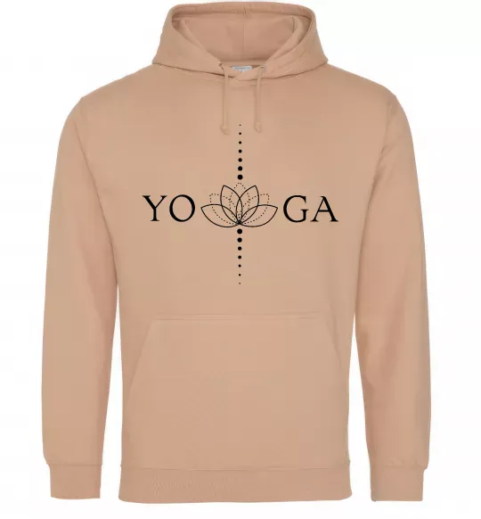 Женская толстовка (худи) Yoga lotus flower Песочный фото