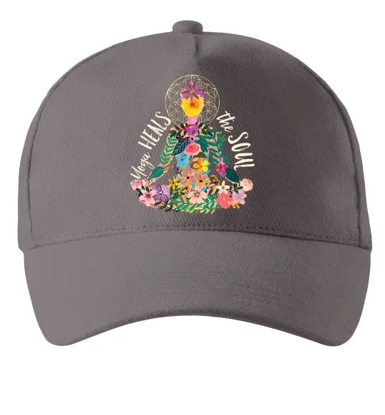 Кепка Yoga heals the soul Серый фото