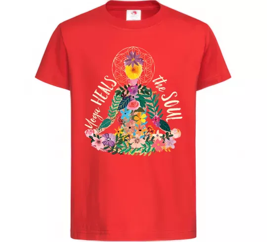 Дитяча футболка Yoga heals the soul Червоний фото