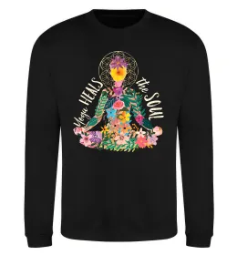 Світшот Yoga heals the soul Чорний фото