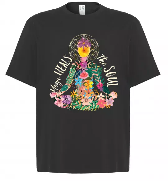 Футболка Оверсайз Yoga heals the soul Черный фото