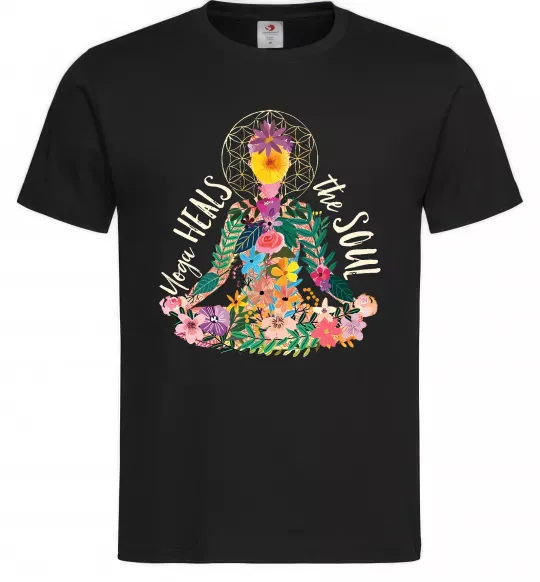 Чоловіча футболка Yoga heals the soul Чорний фото