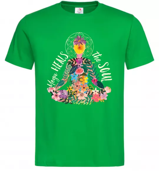 Чоловіча футболка Yoga heals the soul Зелений фото