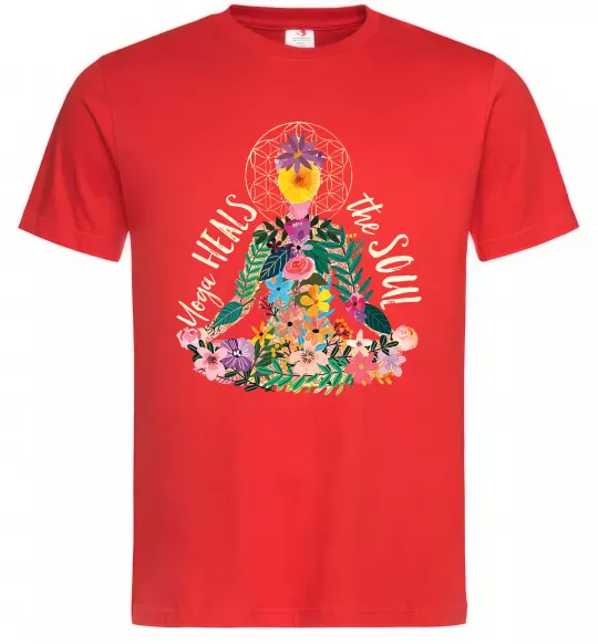 Чоловіча футболка Yoga heals the soul Червоний фото