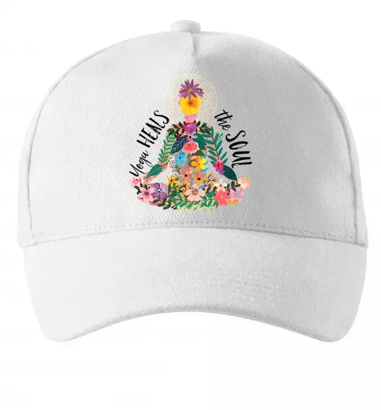 Кепка Yoga heals the soul Білий фото