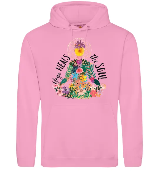 Женская толстовка (худи) Yoga heals the soul Розовый фото