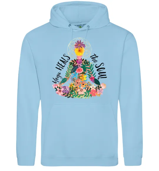 Женская толстовка (худи) Yoga heals the soul Голубой фото