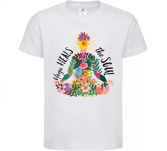 Дитяча футболка Yoga heals the soul Білий фото