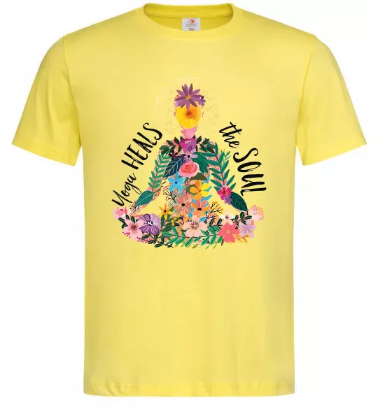 Чоловіча футболка Yoga heals the soul Лимонний фото