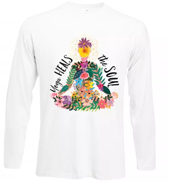 Лонгслив Yoga heals the soul Белый фото