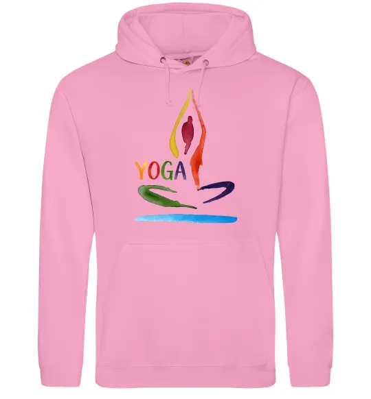 Чоловіча толстовка (худі) Йога акварель Рожевий фото