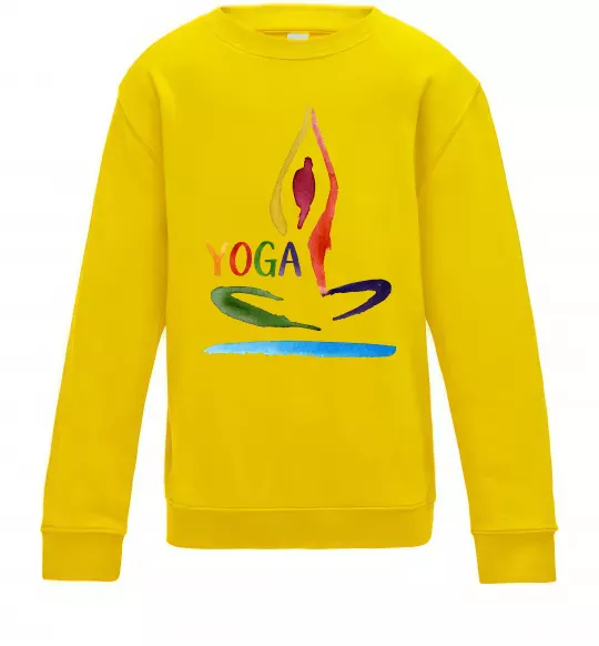 Дитячий світшот Йога акварель Сонячно жовтий фото