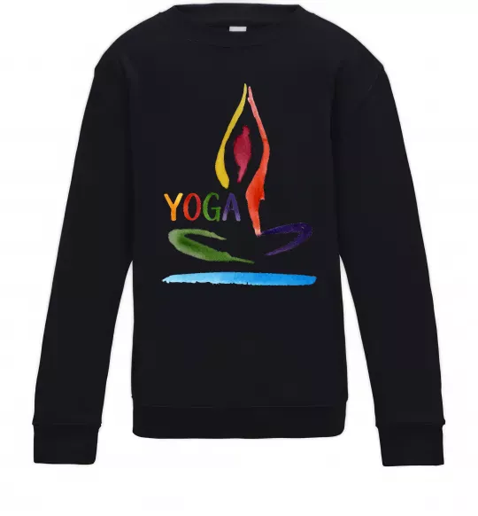 Дитячий світшот Йога акварель Чорний фото