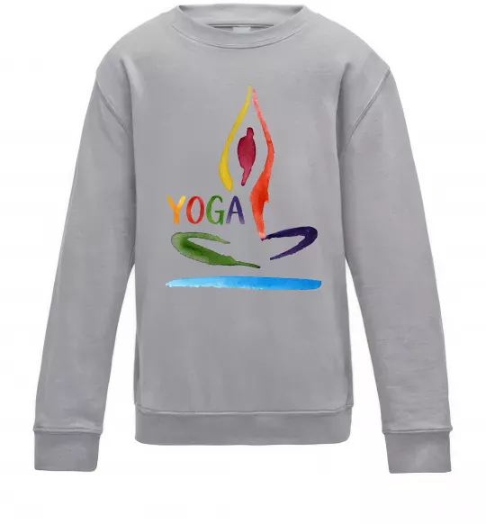 Дитячий світшот Йога акварель Сірий меланж фото