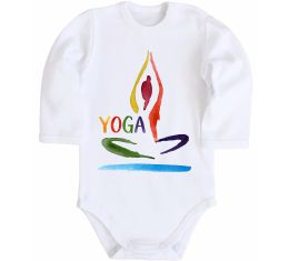 Детский боди Йога акварель