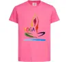 Дитяча футболка Йога акварель Яскраво-рожевий фото