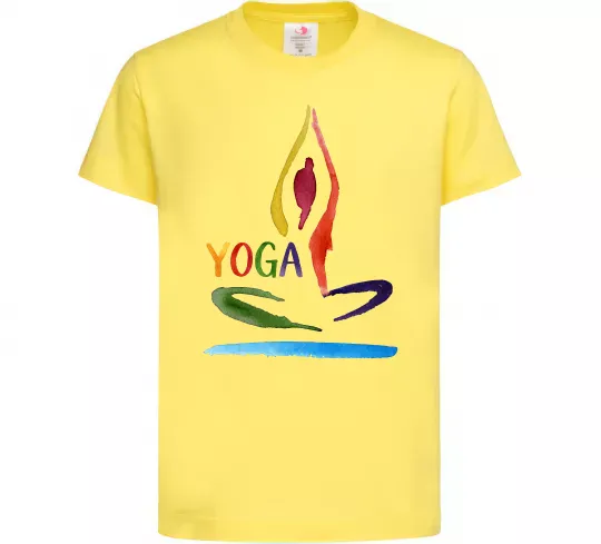 Дитяча футболка Йога акварель Лимонний фото