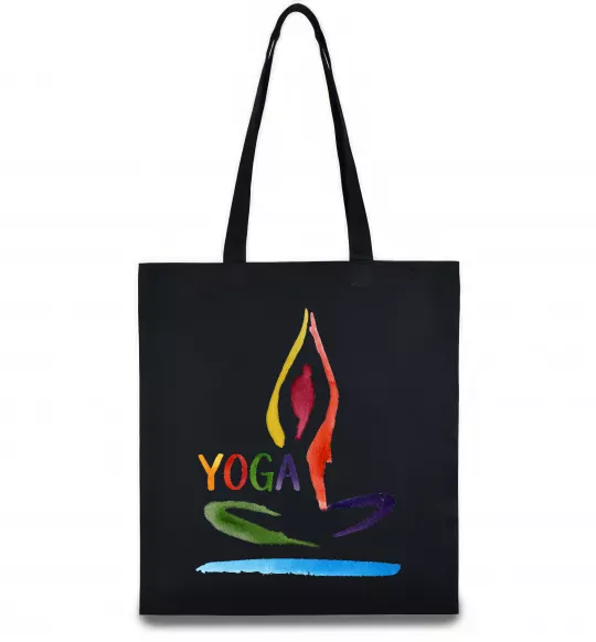 Еко-сумка Йога акварель Чорний фото