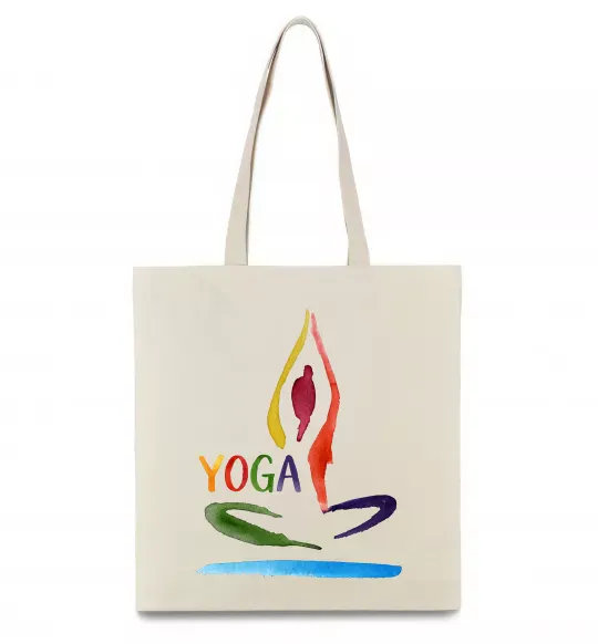 Еко-сумка Йога акварель Бежевий фото