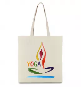 Эко-сумка Йога акварель Бежевый фото