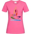 Жіноча футболка Йога акварель Яскраво-рожевий фото