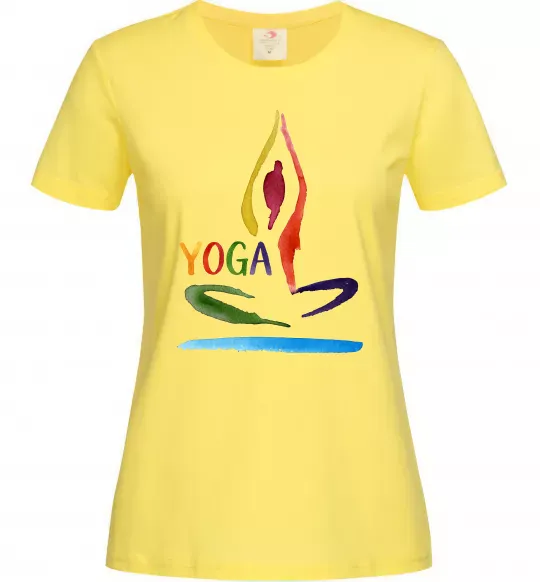 Жіноча футболка Йога акварель Лимонний фото