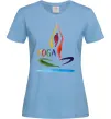 Жіноча футболка Йога акварель Блакитний фото