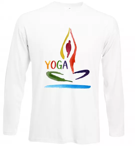 Лонгслив Йога акварель Белый фото