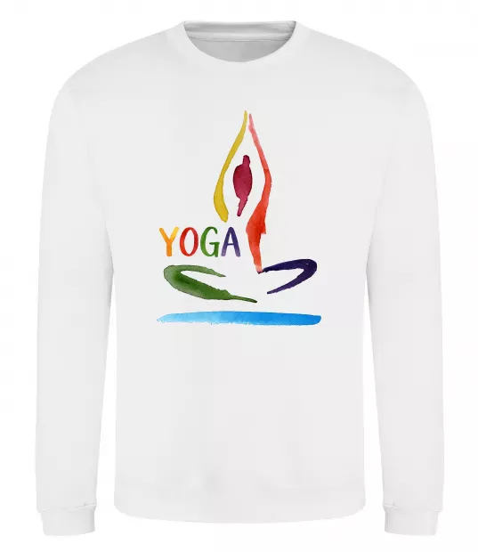 Свитшот Йога акварель Белый фото