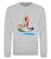 Свитшот Йога акварель Серый меланж фото