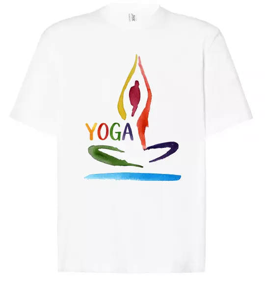 Футболка Оверсайз Йога акварель Белый фото