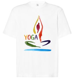 Футболка Оверсайз Йога акварель