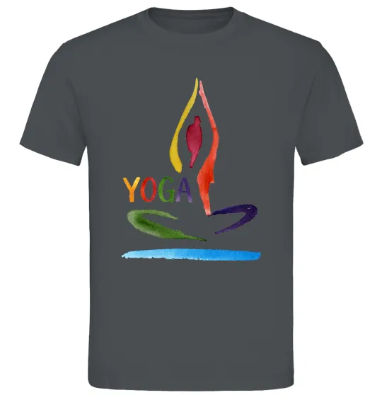 Мужская футболка Йога акварель Графит фото