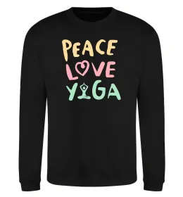 Свитшот Peace love yoga Черный фото