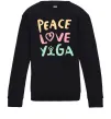 Дитячий світшот Peace love yoga Чорний фото