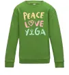 Дитячий світшот Peace love yoga Лаймовий фото