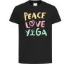Дитяча футболка Peace love yoga Чорний фото