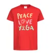Детская футболка Peace love yoga Красный фото