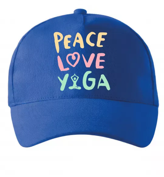 Кепка Peace love yoga Яскраво-синій фото