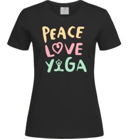 Женская футболка Peace love yoga