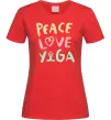 Жіноча футболка Peace love yoga Червоний фото