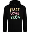 Жіноча толстовка (худі) Peace love yoga Чорний фото