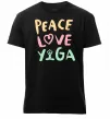 Чоловіча преміум футболка Peace love yoga Чорний фото