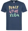 Мужская футболка Peace love yoga Темно-синий фото