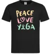 Мужская футболка Peace love yoga Черный фото