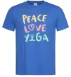 Мужская футболка Peace love yoga Ярко-синий фото