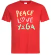 Мужская футболка Peace love yoga Красный фото
