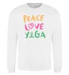 Свитшот Peace love yoga Белый фото
