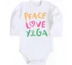 Дитячий бодік Peace love yoga Білий фото